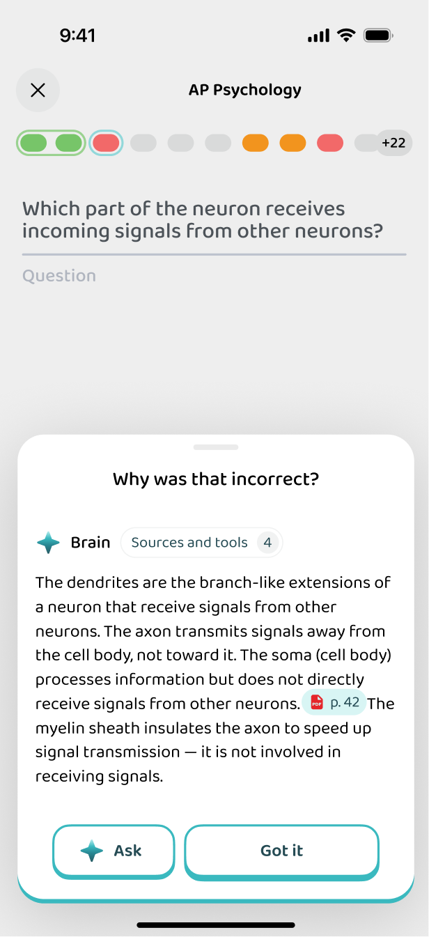 The explanation of why an answer is right