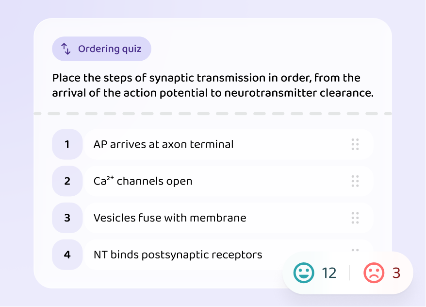 An Intro to Neuroscience exercise in the Voovo app