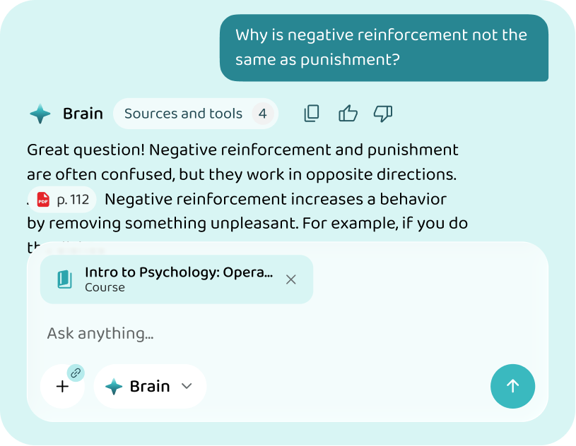 An answer drawn from the course material