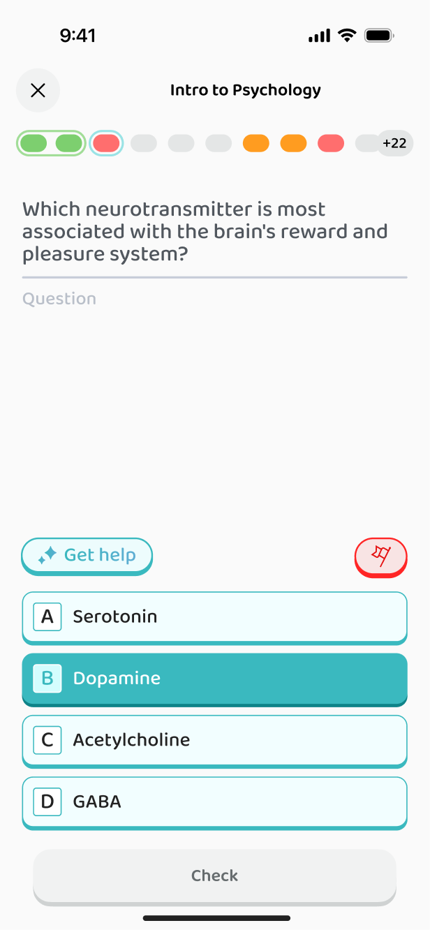 A multiple-choice exercise