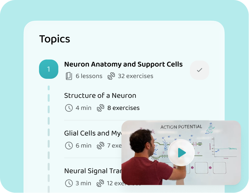 A course's topics and lessons in the Voovo app