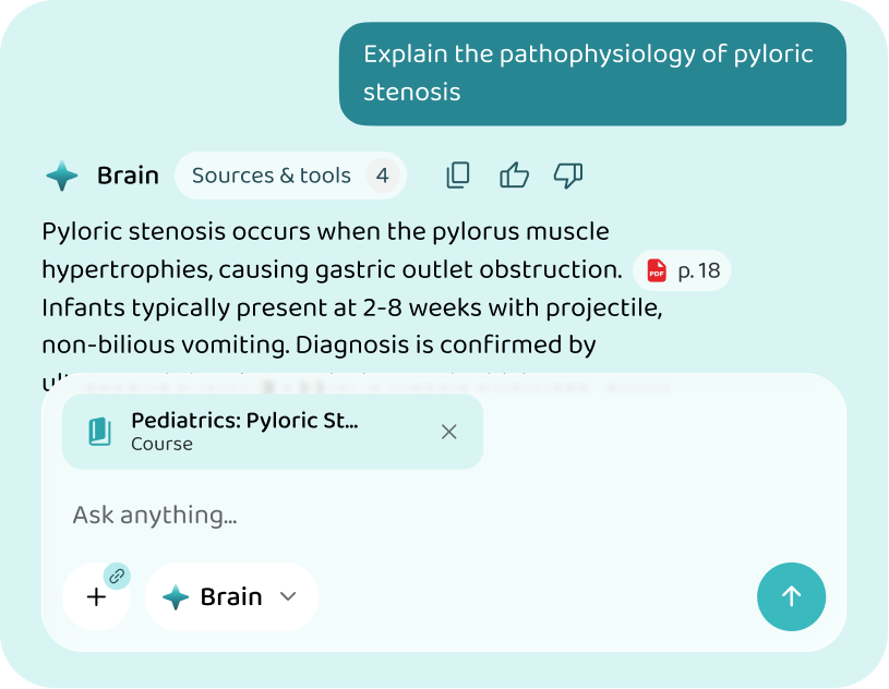 An AI answer drawn from the course material in the Voovo app