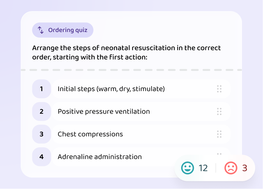 A clinical vignette question in the Voovo app