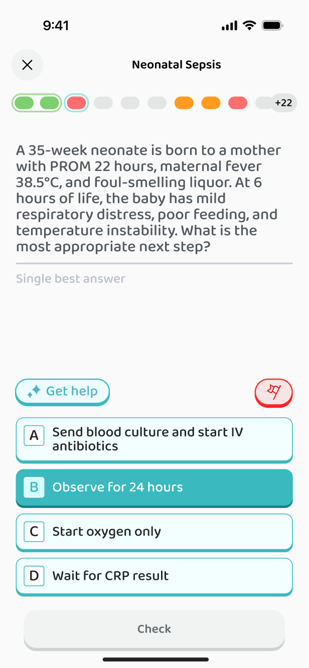 Single best answer: a neonatal sepsis vignette