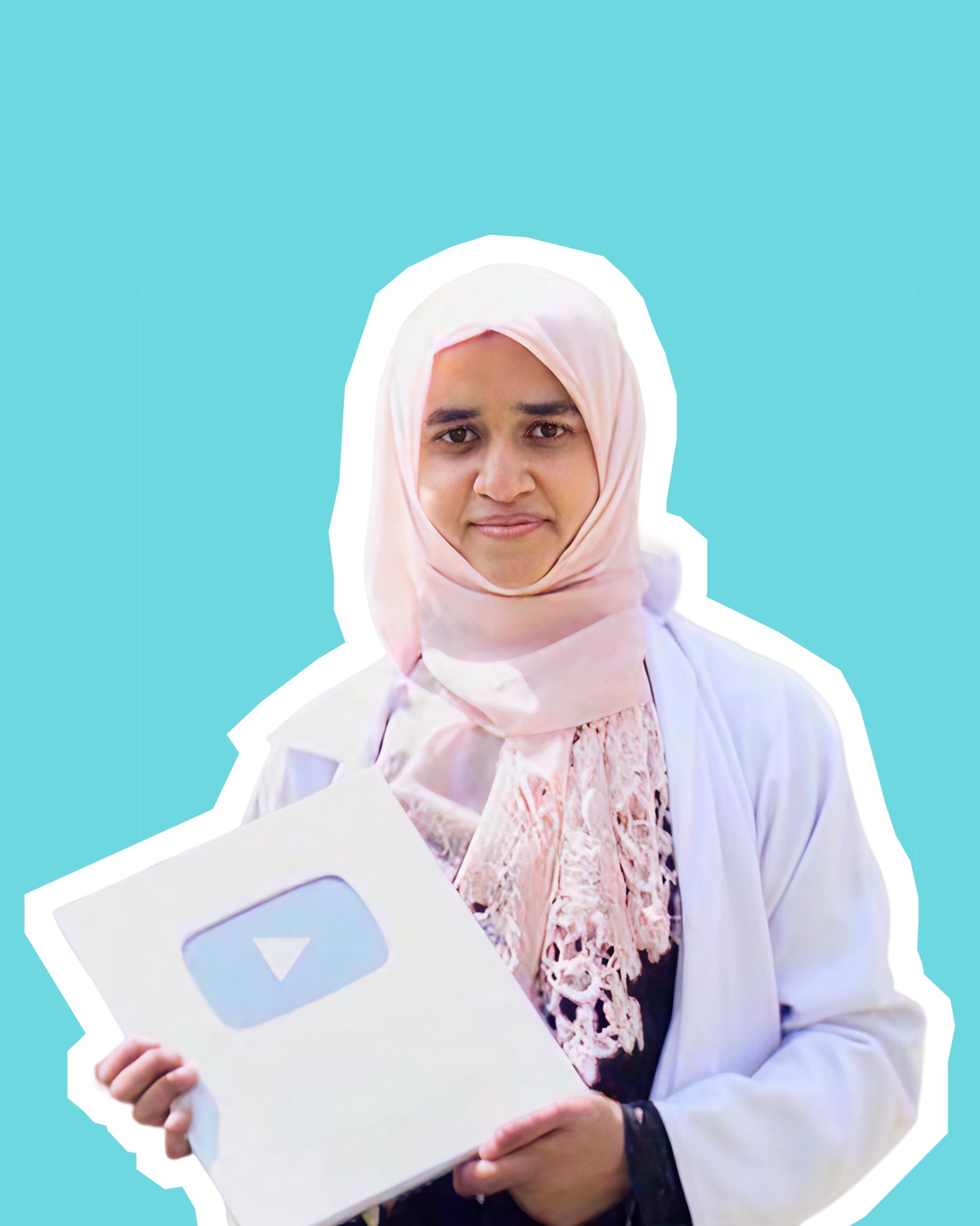 Dr. Yusra Malik with her YouTube Silver Creator Award