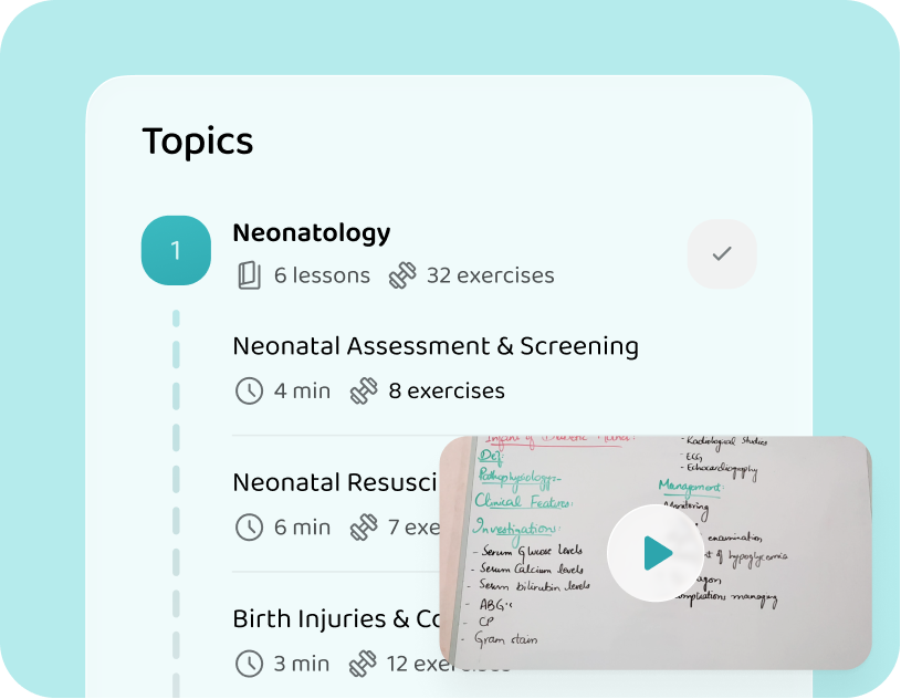 The course's areas and lessons in the Voovo app